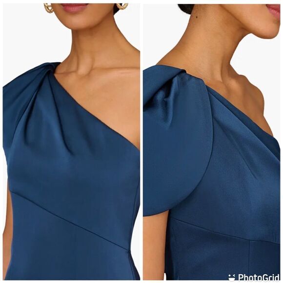 Aidan Mattox by Adrianna Papell One-Shoulder Mermaid Gown - Picture 2 of 13